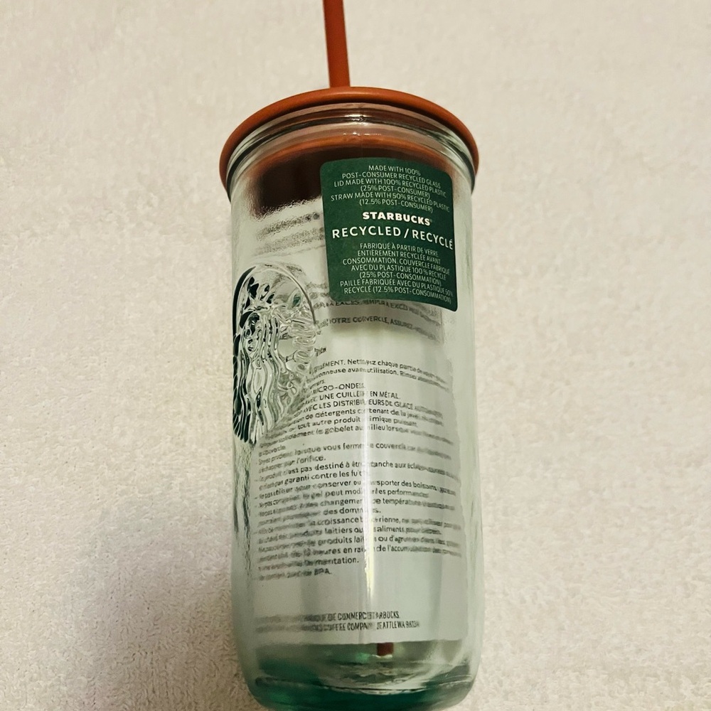 Starbucks Recycled Glass Tumbler with Straw